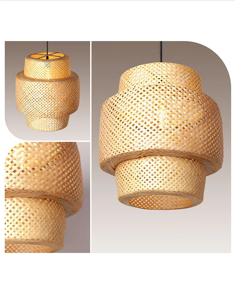 Minimalist Bamboo Pendant Light for Balcony and Patio