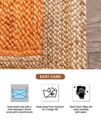 Rustic Yellow Rectangular Jute Carpet For Living Room And Home Interior