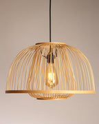 Rustic Bamboo Hanging Lamp for Home Decor