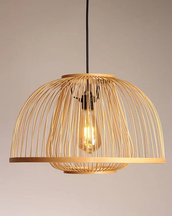 Rustic Bamboo Hanging Lamp for Home Decor