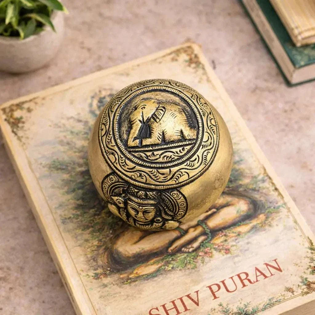 Brass Circular Paper Weight (3 Inch) Vedansh Craft