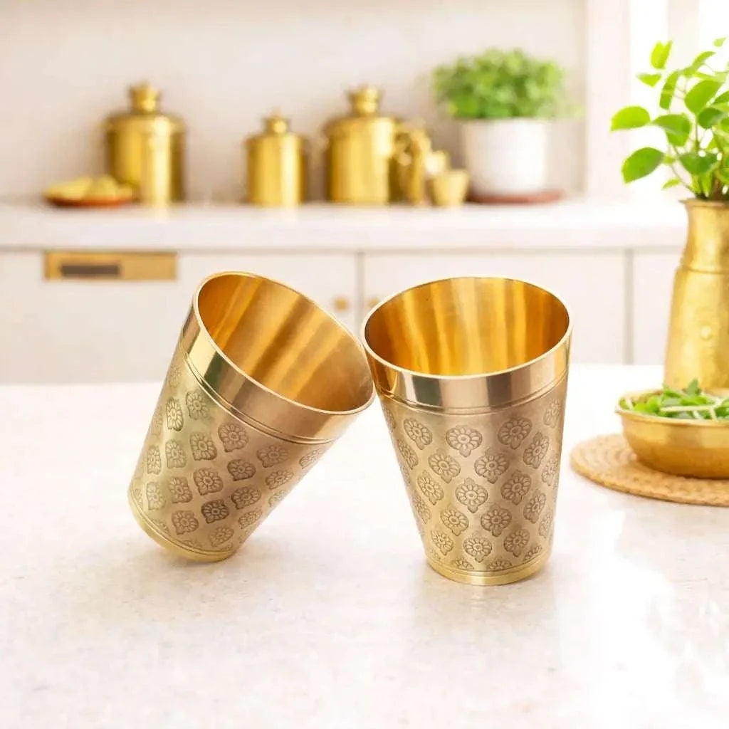 Brass Handcrafted Glass Pair Vedansh Craft