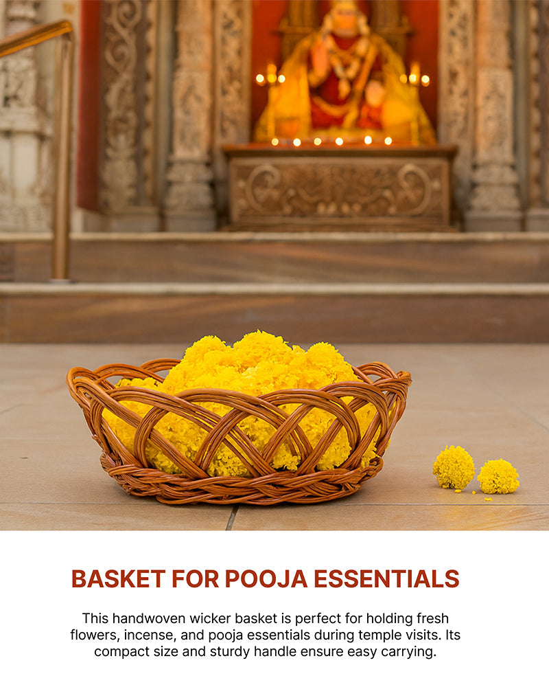 Wicker Fruit and Storage Baskets, Cane Gift Hamper for Kitchen and Home