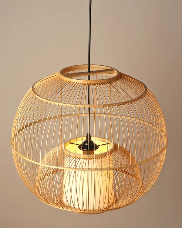 Handmade Bamboo Hanging Lamp for Bedroom and Living Room
