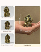 100 % Pure Brass Lalbaugcha Raja Ganesha Idol For Car Dashboard