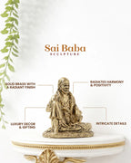 Elegant Sai Baba Idol Brass Figurine for Pooja Needs and Altars
