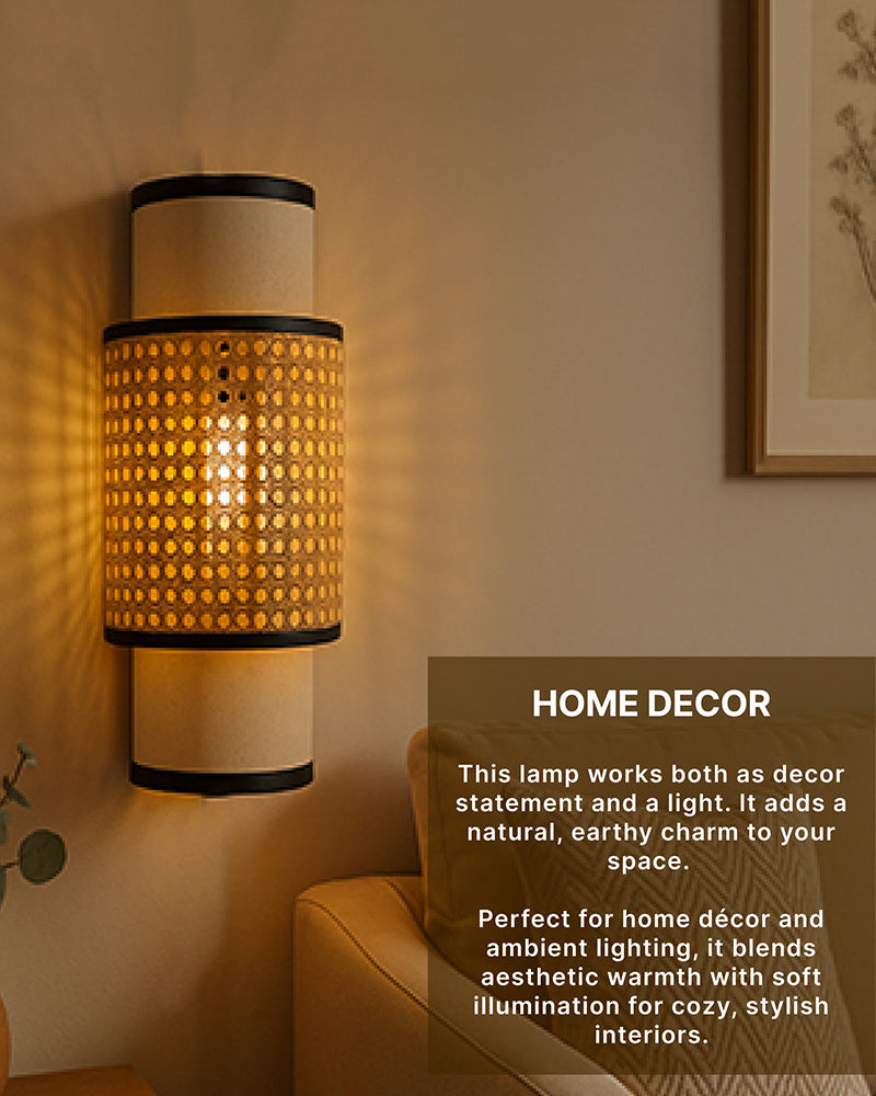 Modern Rattan Wall Lamps For Living Room Decoration