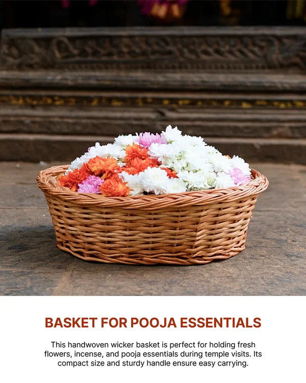 Wicker Fruit and Storage Baskets for Kitchen, Cane Gift Hamper
