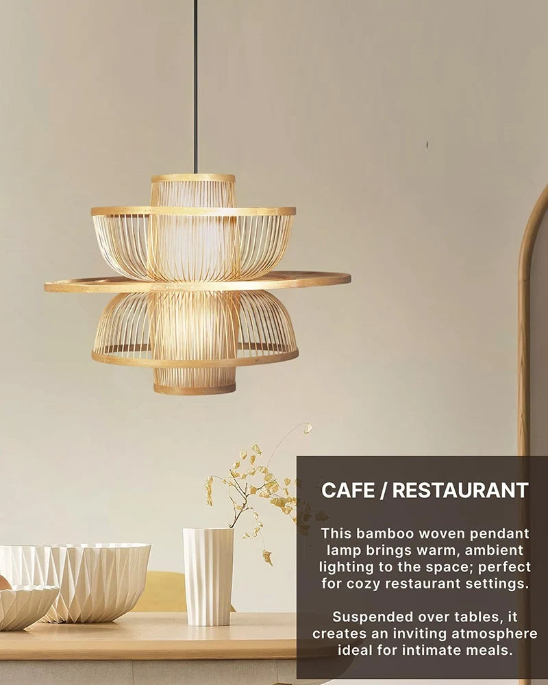 Minimalist Bamboo Ceiling Lamp for Hall and Living Area