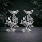 Brass Peacock Lightweight Diya Pair Vedansh Craft