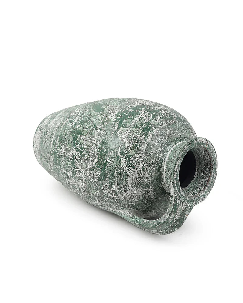 Wide-Mouth Terracotta Vase for Floral Arrangements