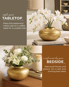 Glossy Metallic Iron Vase for Living Room Tabletop and Home Decor
