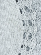 Soft Beige Handloom Cotton Round Bath Mat For Home
