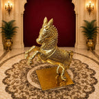 Brass Jumping Horse Statue (48 Inch) Vedansh Craft