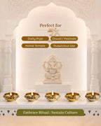 100% Pure Brass Diya for Pooja Diwali Festival Home Décor, Set of 5