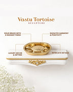 Pure Brass Vastu Tortoise with Brass Plate for Wealth and Home Decoration
