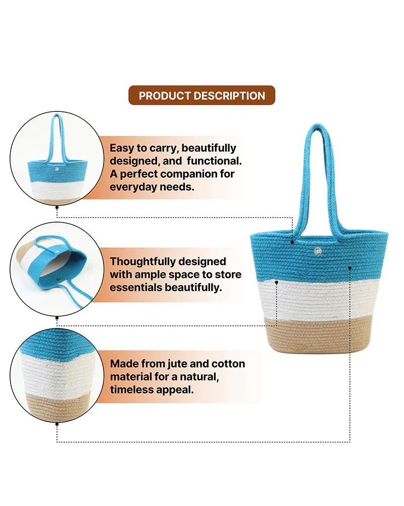 Jute Shopping Bag for Grocery, Market, and Daily Use