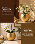 Metal Flower Vase for Fresh or Artificial Flowers and Home Decoration