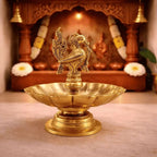 Brass Peacock Eight Petal Diya (5.5 Inch) Vedansh Craft