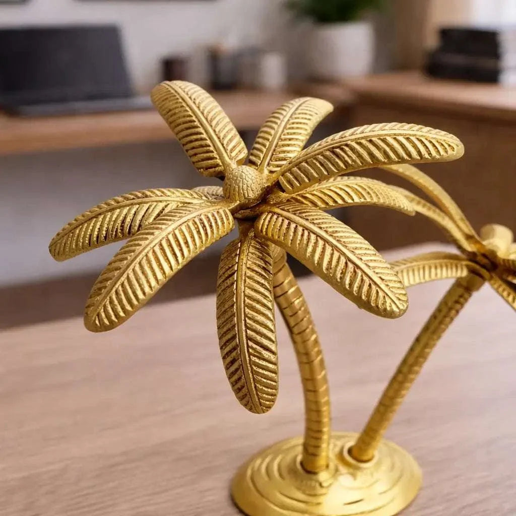Brass Coconut Tree Decorative Showpiece (9.5 Inch) Vedansh Craft
