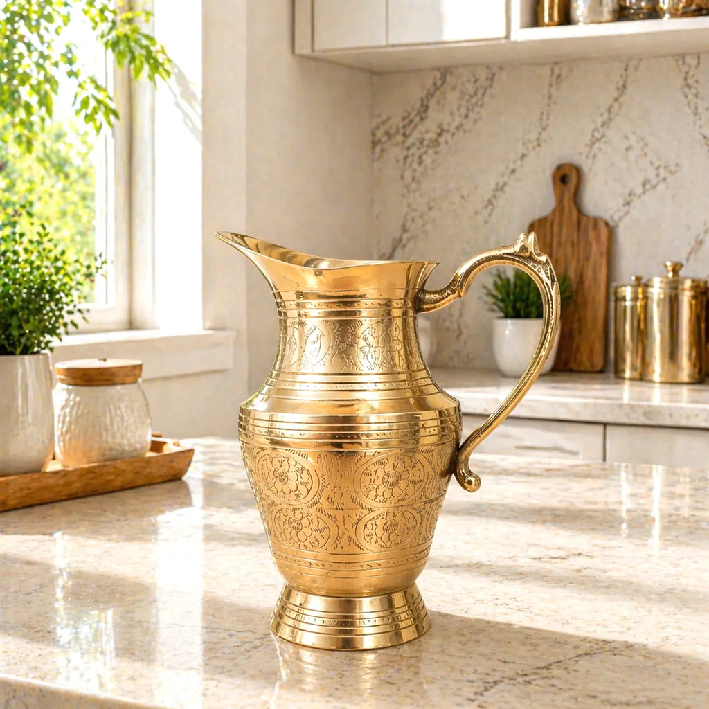 Brass Water Jug (8.5 Inch) Vedansh Craft
