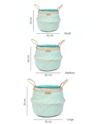 Set of 3 Rustic Belly Planter Basket for Boho-Inspired Interiors
