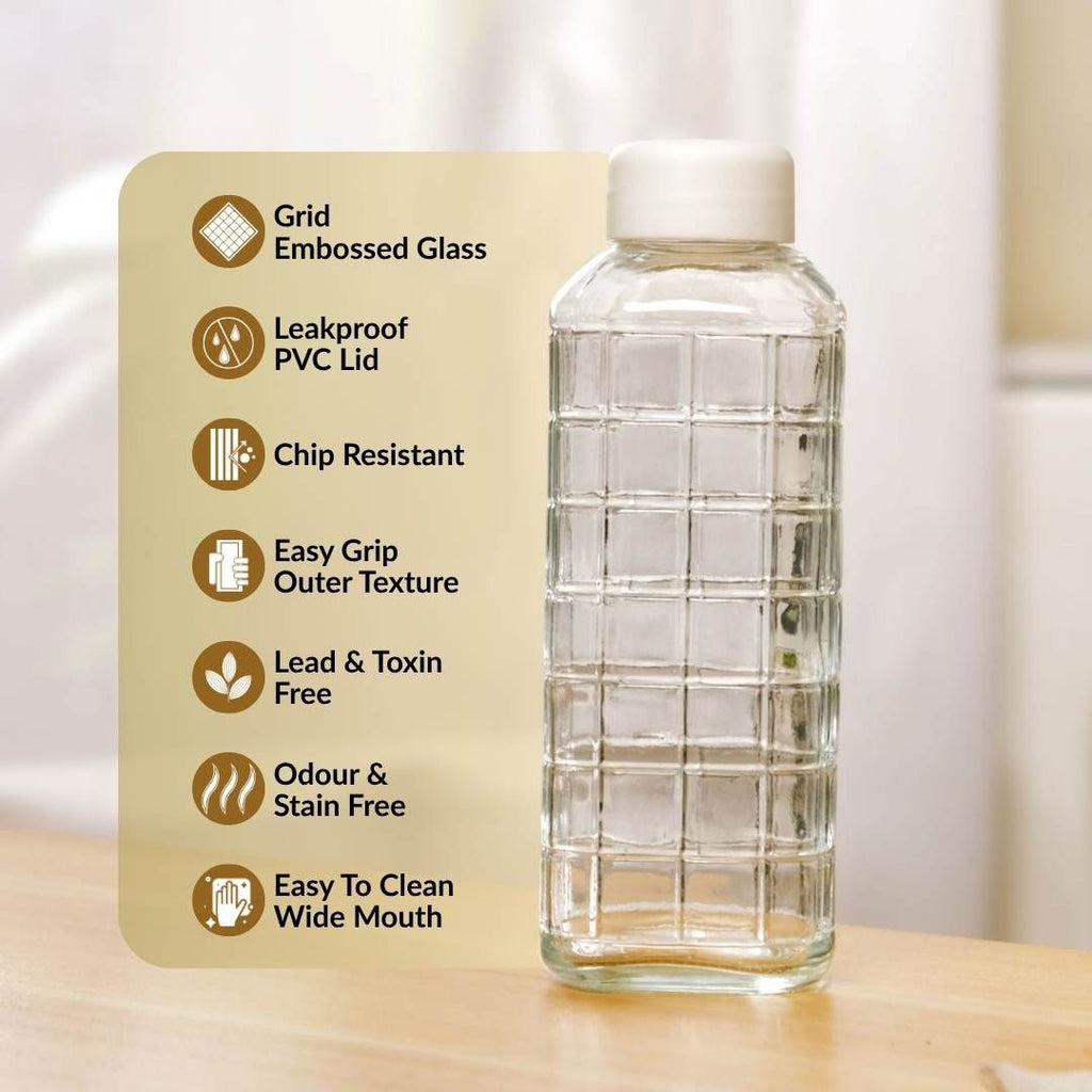 Everyday Transparent Glass Bottle Set Of 2 980ml Nestasia