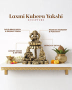 Brass Lakshmi Kuber Idol Set with Yakshi for Pooja and Home Décor