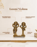 Brass Lakshmi Vishnu Standing Idol for Pooja & Home Décor