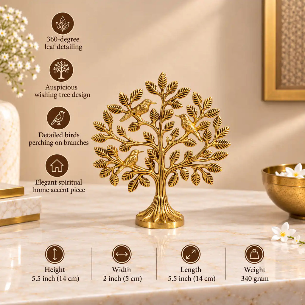 Brass Kalpvriksha Table Decor (5.5 inch) Vedansh Craft