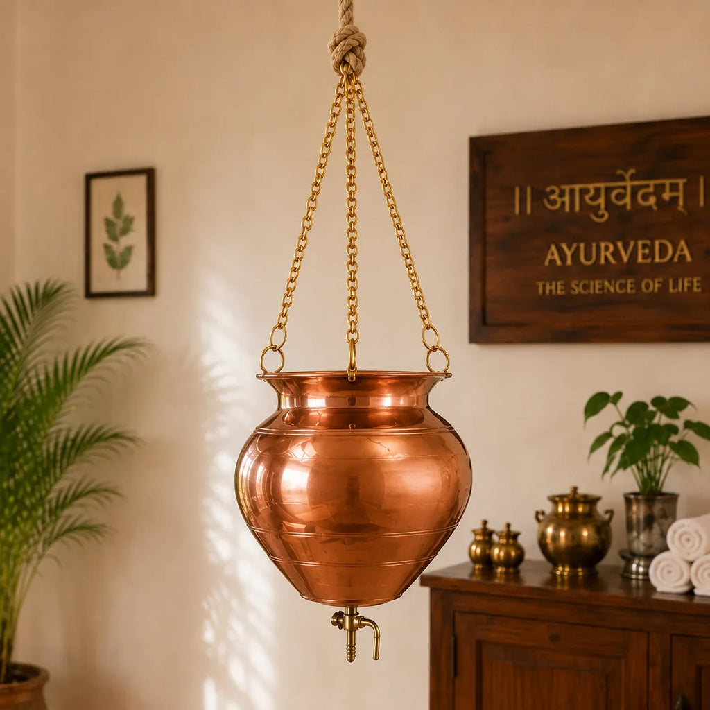 Copper Shirodhara Pot Ayurvedic Equipment (20.5 Inch) Vedansh Craft