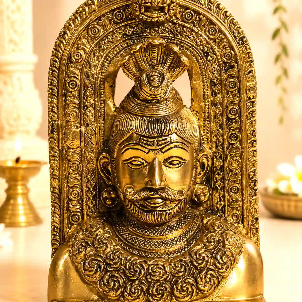 Brass Shiva Head Idol With Kirtimukha (8.5 Inch) Vedansh Craft