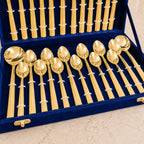 Brass Cutlery Flatware Set With Velvet Gift Box Vedansh Craft