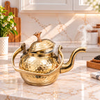 Brass Hammered Tea Pot / Kettle (5.5 Inch) Vedansh Craft