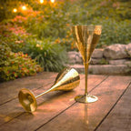 Brass Champagne Wine Glass Pair (8.5 Inch) Vedansh Craft
