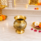 Brass Shankh Chakra Namaha Kodam / Kalash Vedansh Craft