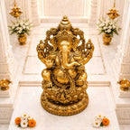 Brass Lord Ganesha Sitting Idol (24 Inch) Vedansh Craft