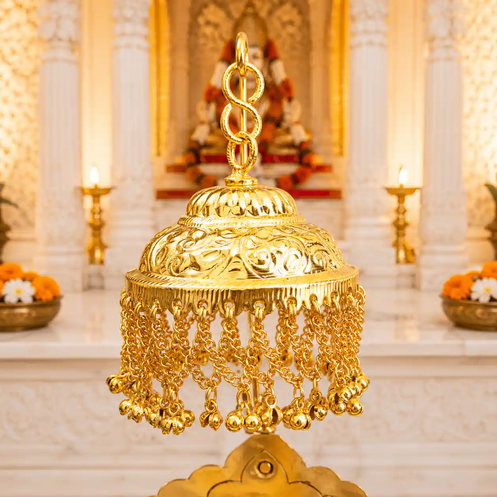 Handcrafted Brass Singhasan with Dome for Laddu Gopal Vedansh Craft