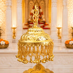 Handcrafted Brass Singhasan with Dome for Laddu Gopal Vedansh Craft