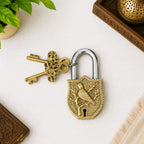 Brass Door Lock With Two Brass Keys (4.5 Inch) Vedansh Craft