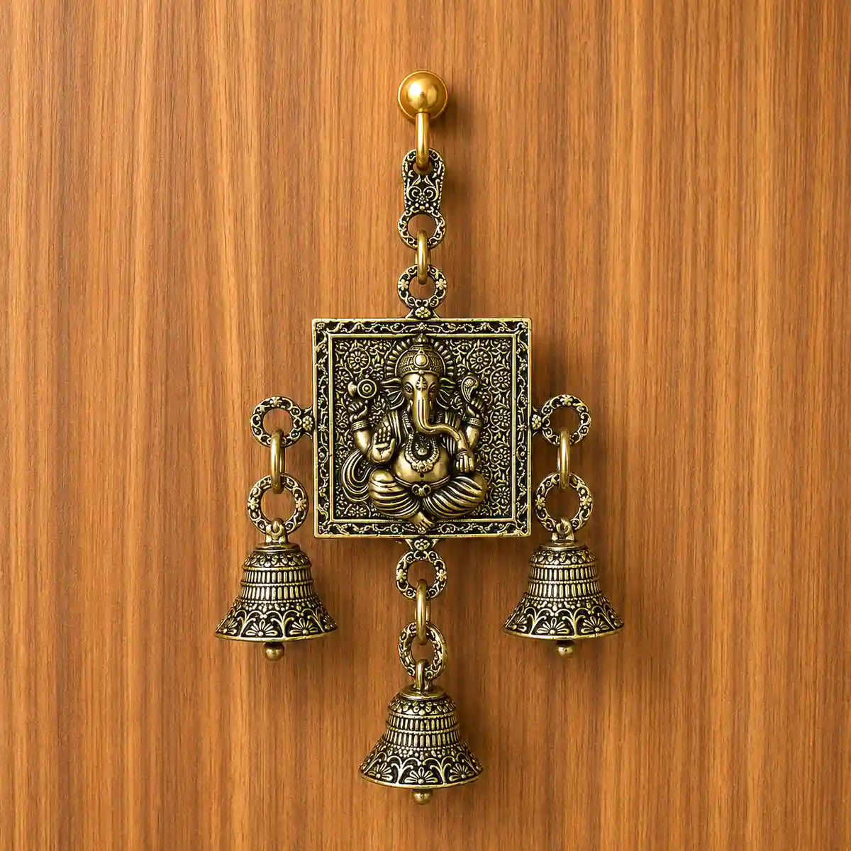 Brass Lightweight Wall Hanging With Bell (6 Inch) Vedansh Craft