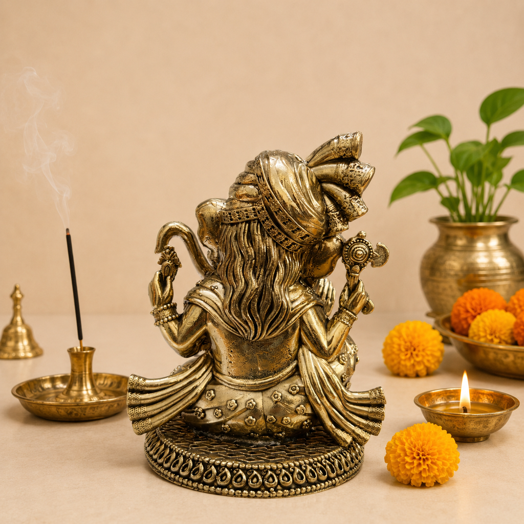 Brass Lightweight Sitting Pagdi Ganesha Idol (5 Inch) Vedansh Craft
