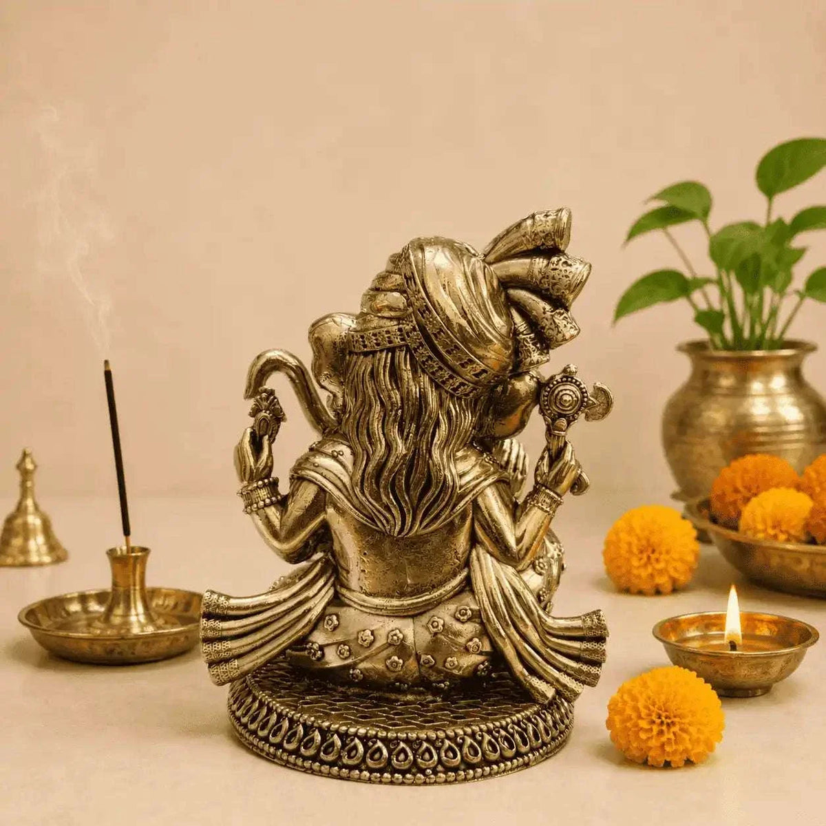 Brass Lightweight Sitting Pagdi Ganesha Idol (5 Inch) Vedansh Craft