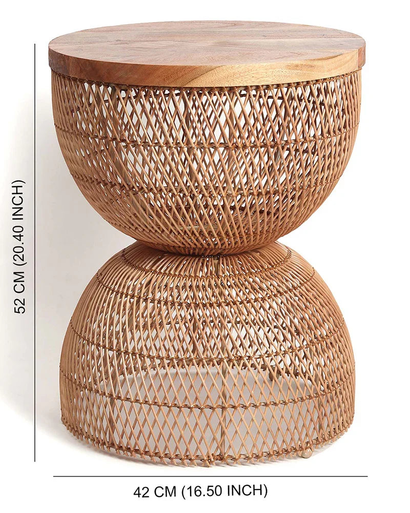 Brown Rattan Stool for Home Styling and Corner Display