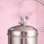 Brass Embossed Design Jar with leaf knob on lid, Brass Decorative Storage Box Vedansh Craft