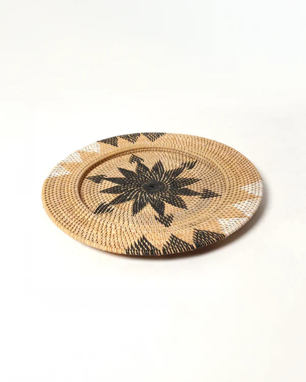 Decorative Rattan Wall Tray for Hallway and Office Walls