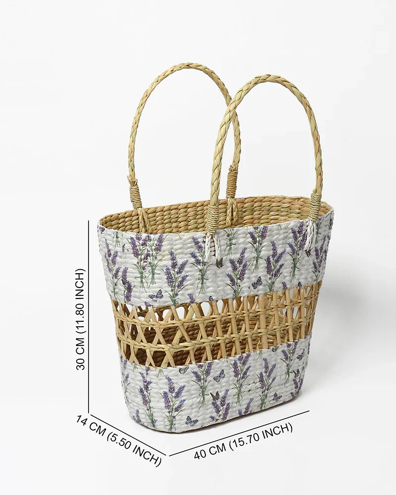 Seagrass Woven Jali Tote Bag for Market & Beach