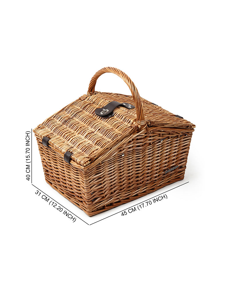 Multi-Purpose Wicker Picnic Basket for Food, Picnic, and Leisure Use
