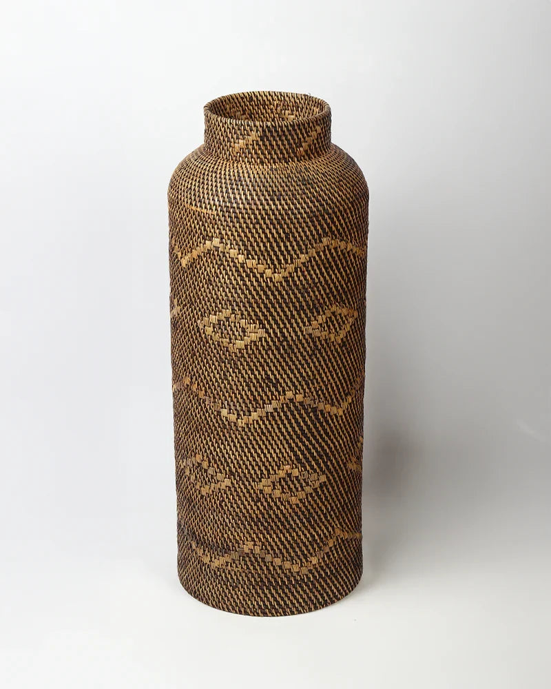 Woven Rattan Flower Vase for Bedroom and Balcony Decor