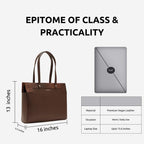 The Gusto Estelle - Premium Vegan Leather Tote Bag for Women | Stylish Hand Bag/Shoulder Bag with Zip | College, Casual Use, Office Tote Bag